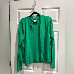 J. Crew Factory Classic Green Sweater Set, XL